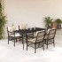Set comedor de jardín 5 piezas y cojines ratán sintético