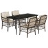 Set comedor de jardín 5 piezas y cojines ratán sintético