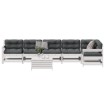 Set muebles jardín 7 pzas con cojines madera maciza pino blanco