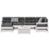 Set muebles jardín 7 pzas con cojines madera maciza pino