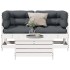 Set de muebles de jardín 3 pzas con cojines madera pino