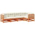Set de sofás jardín 5 pzas con cojines madera pino marrón