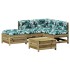 Juego de muebles jardín 5 pzas y cojines madera pino