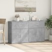 Aparador de madera ingeniería 2 uds gris hormigón 60x31x70 cm