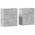 Aparador de madera ingeniería 2 uds gris hormigón 60x31x70