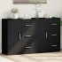 Aparador de madera de ingeniería 2 uds negro 60x31x70
