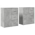 Aparador de madera ingeniería 2 uds gris hormigón 60x31x70
