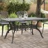 Mesa de jardín aluminio fundido negro 150x90x72