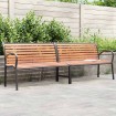 Banco de jardín madera acero con recubrimiento en polvo marrón
