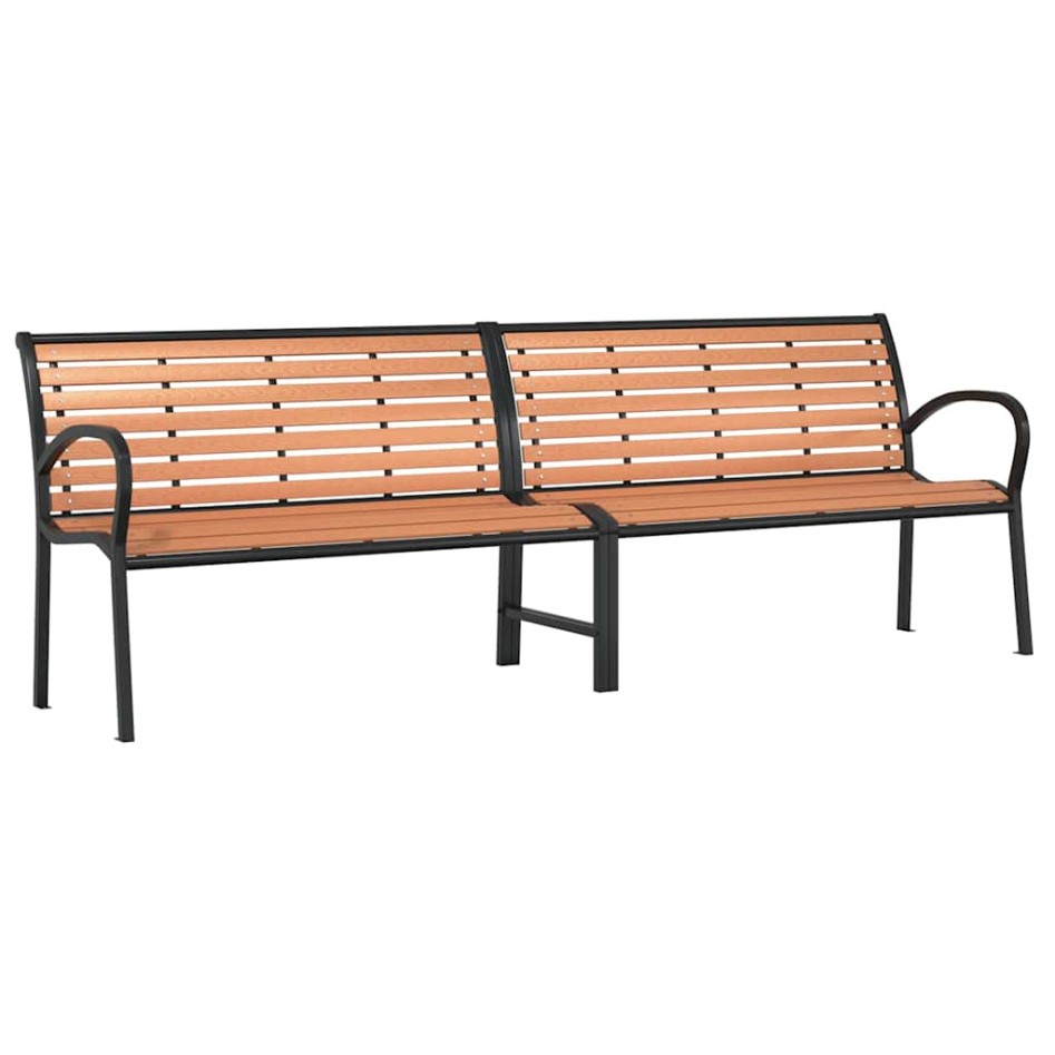 Banco de jardín madera acero con recubrimiento en polvo