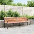 Banco de jardín madera acero con recubrimiento en polvo