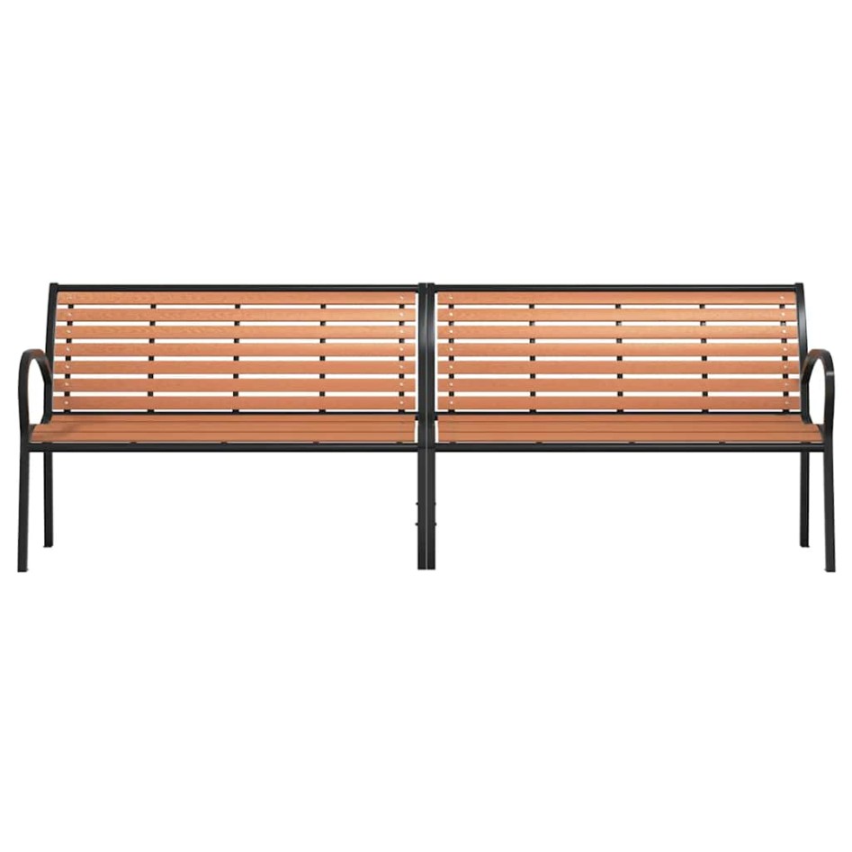 Banco de jardín madera acero con recubrimiento en polvo