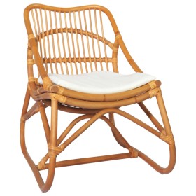 Silla de ratán lino marrón