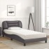 Cama con colchón cuero sintético gris 100x200