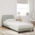 Cama con colchón terciopelo gris claro 90x200