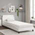Cama con colchón cuero sintético blanco 90x200