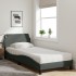 Cama con colchón tela gris oscuro 90x200