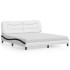 Cama con colchón cuero sintético blanco y negro 180x200