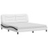 Cama con colchón cuero sintético blanco y negro 180x200
