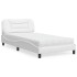 Cama con colchón cuero sintético blanco 100x200