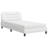 Cama con colchón cuero sintético blanco 100x200