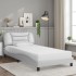 Cama con colchón cuero sintético blanco 100x200