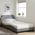 Cama con colchón tela gris claro 100x200