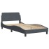 Cama con colchón terciopelo gris oscuro 100x200