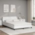 Cama con colchón cuero sintético blanco 120x200