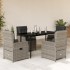 Set comedor de jardín 5 piezas con cojines ratán sintético