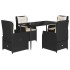 Set de muebles jardín 5 pzas con cojines ratán sintético