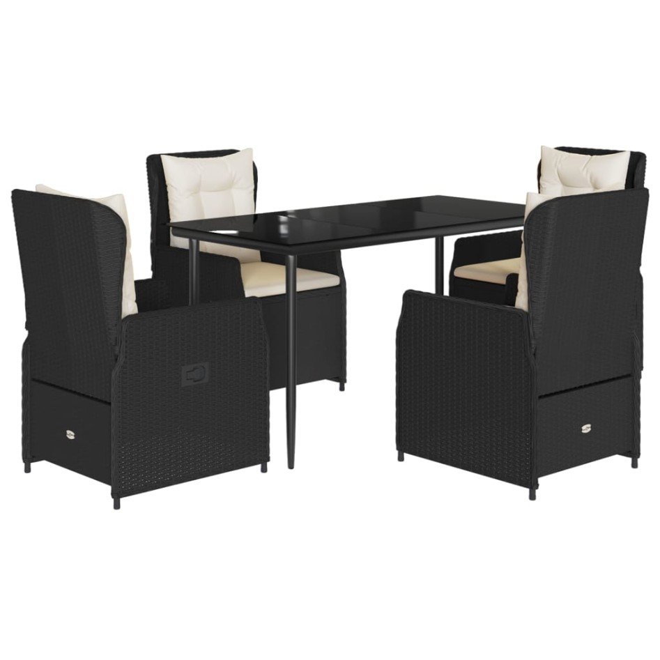 Set de muebles jardín 5 pzas con cojines ratán sintético