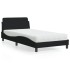Cama con colchón tela negro 100x200
