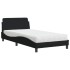 Cama con colchón tela negro 100x200