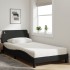 Cama con colchón tela negro 100x200