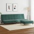 Sofá cama de 2 plazas con taburete terciopelo verde