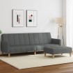 Sofá cama de 2 plazas con taburete tela gris oscuro