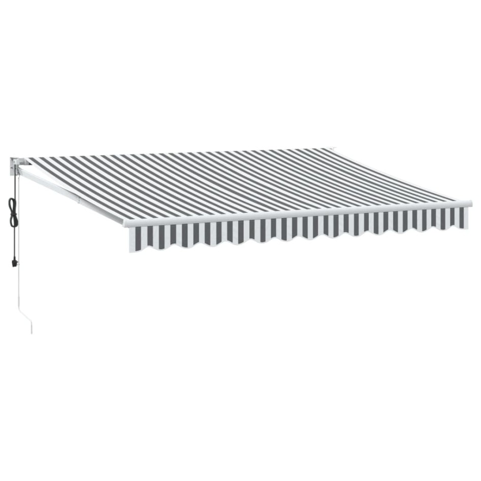 Toldo retráctil aluminio y tela antracita y blanco 3,5x2,5