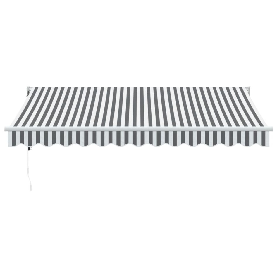 Toldo retráctil aluminio y tela antracita y blanco 3,5x2,5