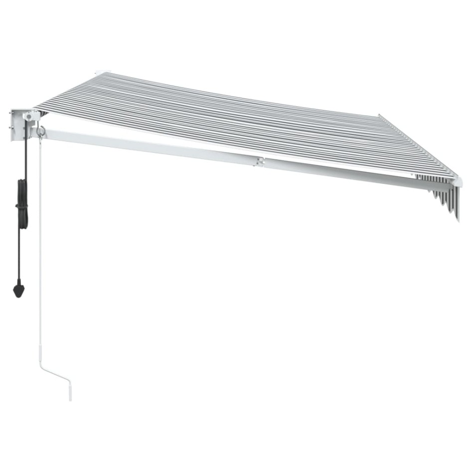 Toldo retráctil aluminio y tela antracita y blanco 3,5x2,5