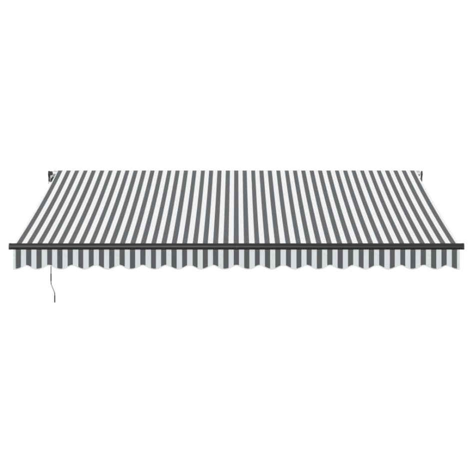 Toldo retráctil manual gris antracita y blanco 450x350