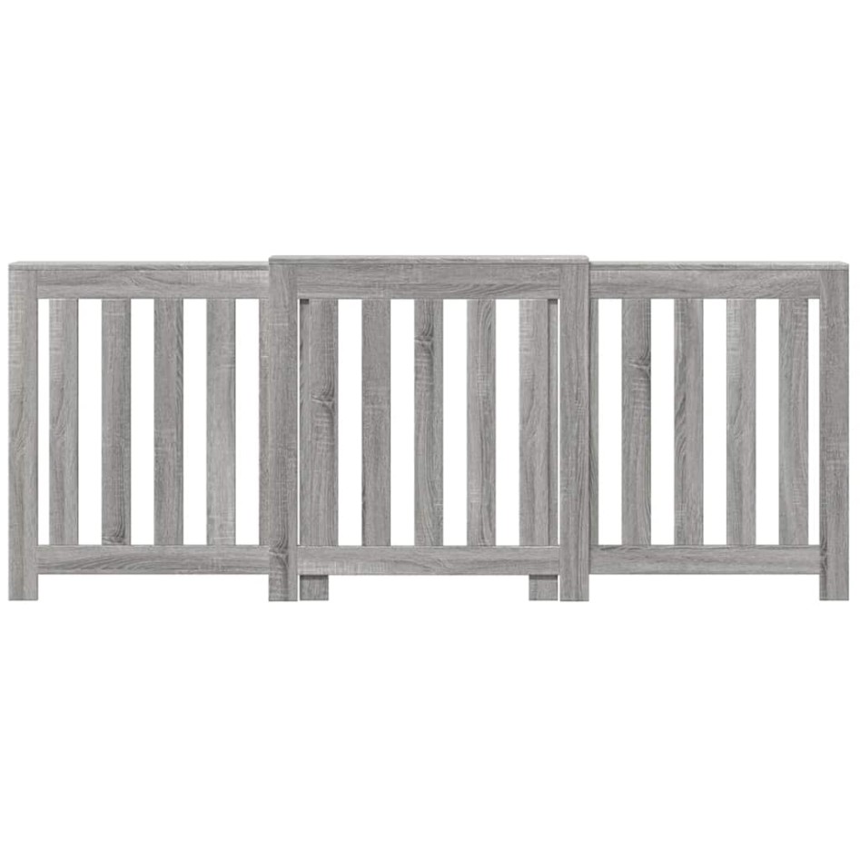 Cubierta de radiador madera color gris Sonoma 205x21,5x83,5