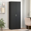 Aparador alto madera de ingeniería negro 70x35x180 cm