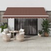 Toldo retráctil manual marrón 400x300 cm