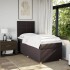 Cama box spring con colchón tela marrón oscuro 100x200