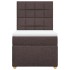Cama box spring con colchón tela marrón oscuro 100x200