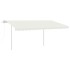 Toldo retráctil automático con postes crema 4,5x3