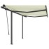 Toldo automático retráctil con postes color crema 3x2,5