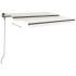 Toldo automático retráctil con postes color crema 3x2,5