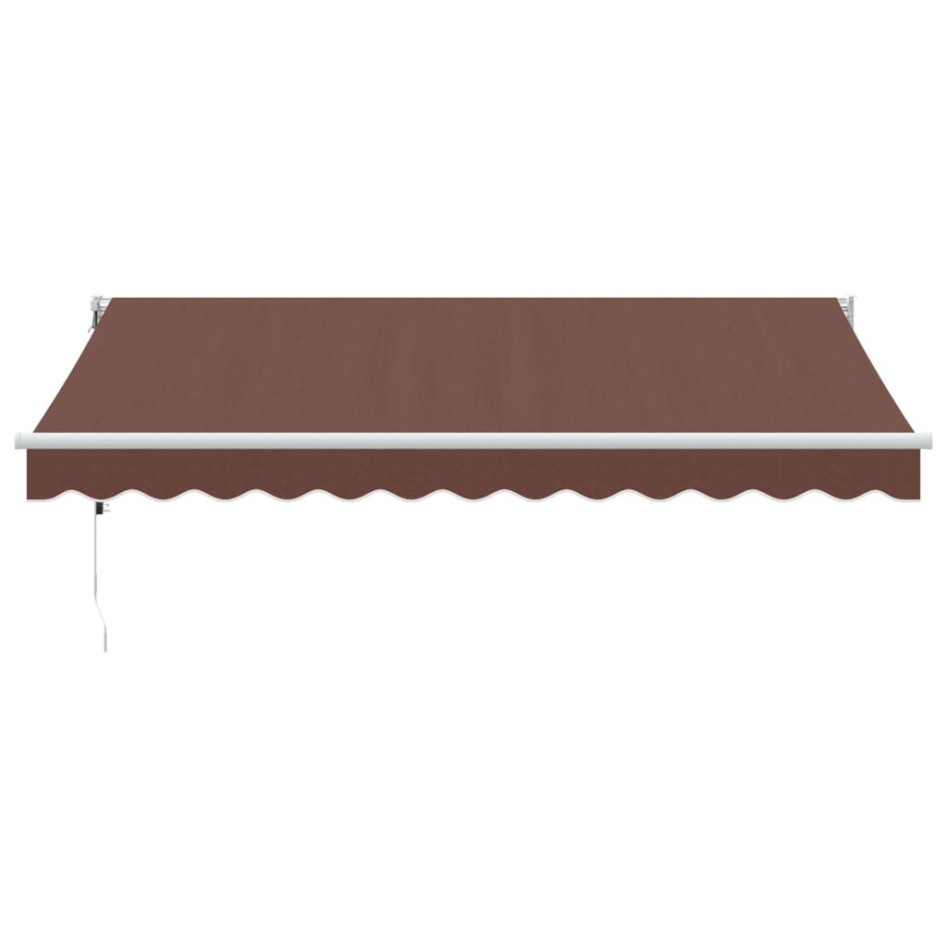 Toldo retráctil automático marrón 350x250
